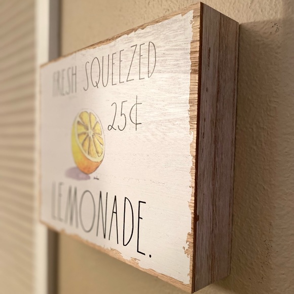 Rae Dunn 25 Cent Lemonade Wood Sign For Tabletops, Shelf or Wall, Lemon Sign - Picture 10 of 16